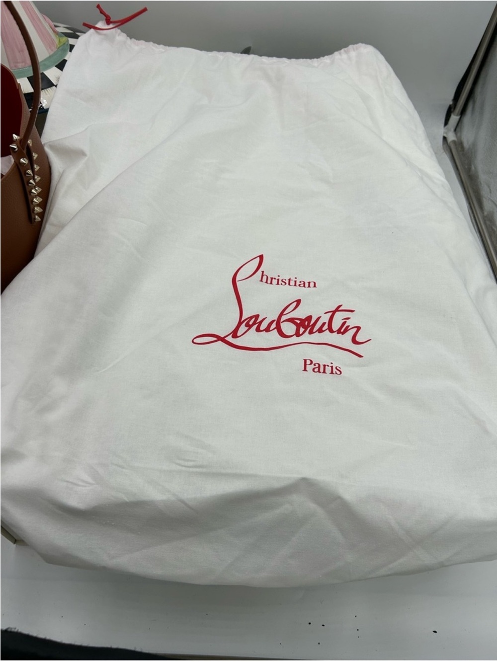 Christian Louboutin Cabata Brown Leather Tote with Red Interior - Picture 14 of 16